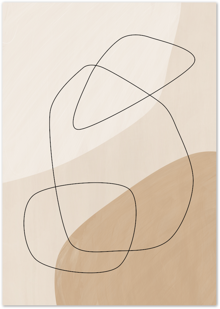 Posterux© | Pastel Earth Abstract Poster - Minimalist Line Art