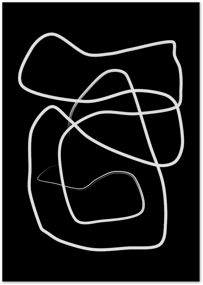Posterux© | Black & White Line Art Poster - Bold Abstract Print