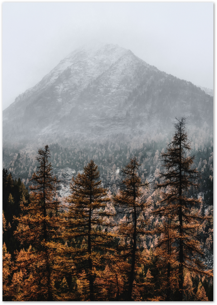 Posterux© | Misty Peaks – Moody Mountain Landscape Poster