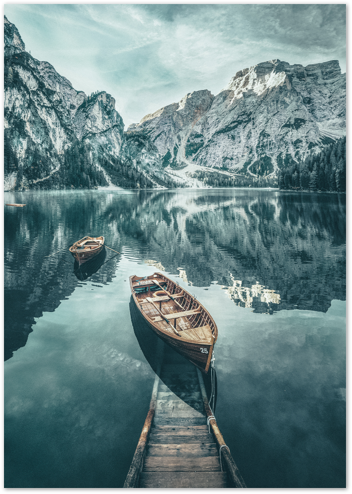 Posterux© | Alpine Reflections – Serene Mountain Lake Poster