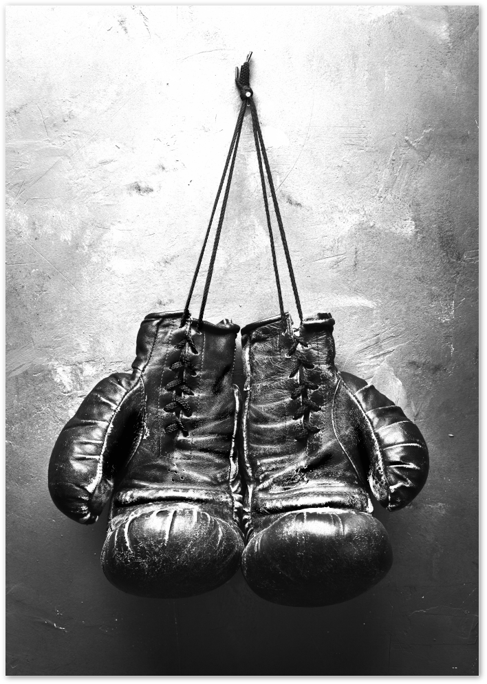 Posterux© | Fight Spirit – Vintage Boxing Gloves Poster