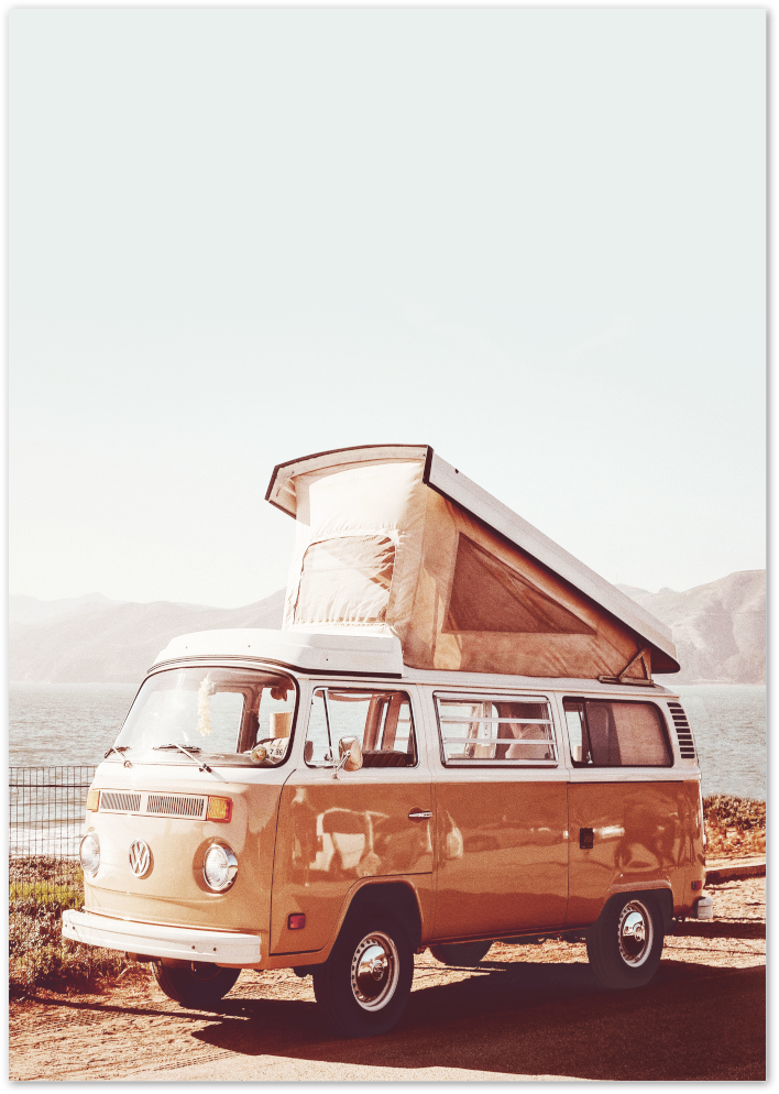 Posterux© | Wanderlust – Vintage Camper Van Poster