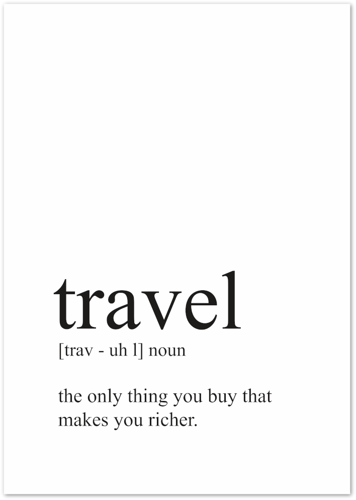 Posterux© | Travel Definition – Inspirational Quote Poster