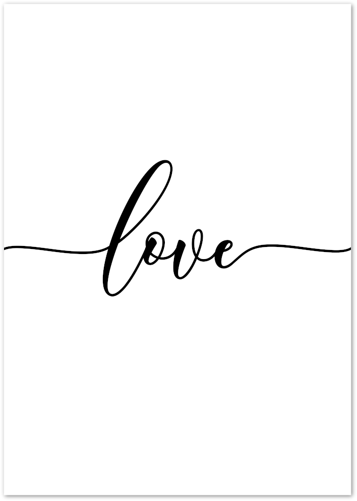 Posterux© | Love Script – Minimalist Typography Poster