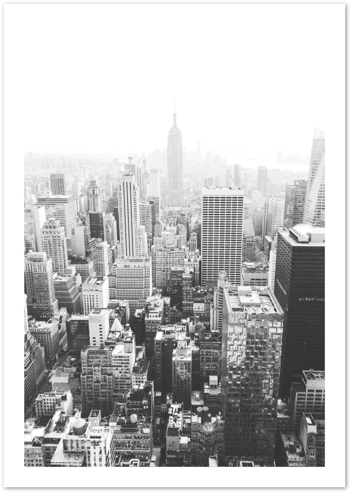 Posterux© | Black & White New York Skyline Poster