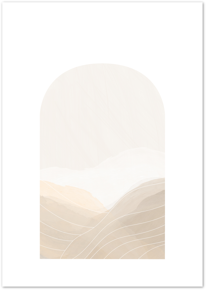 Posterux© | Soft Hills – Neutral Minimalist Landscape