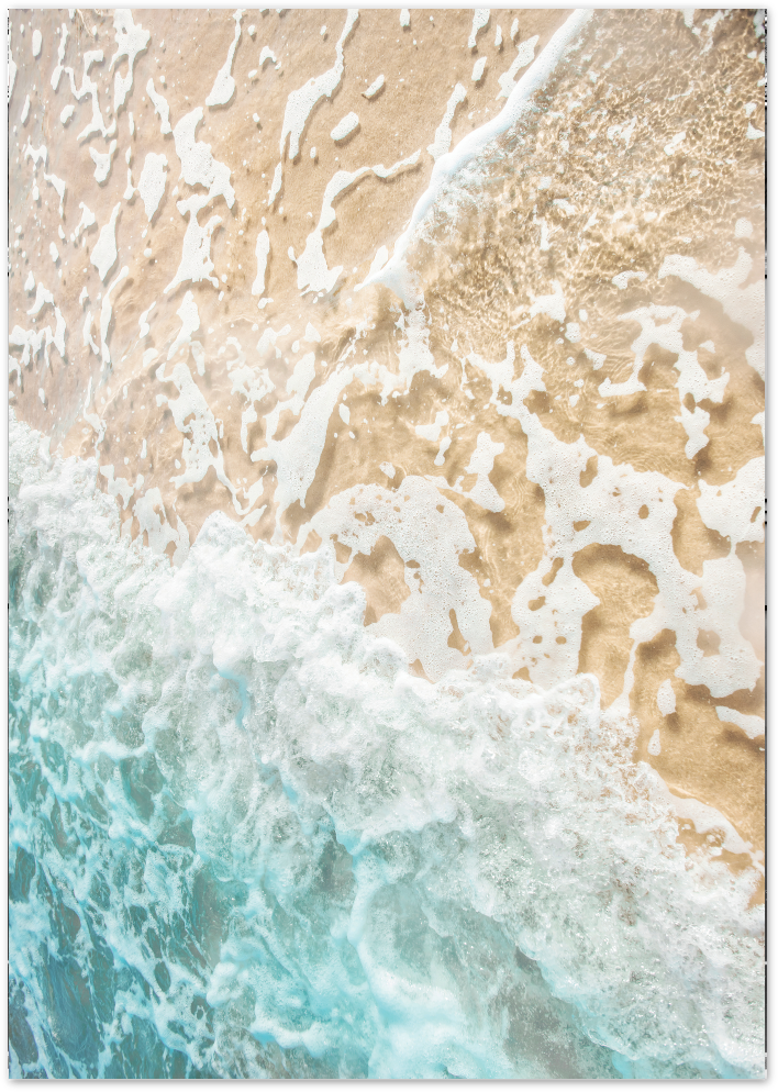 Posterux© | Coastal Serenity – Aerial Ocean & Beach Poster
