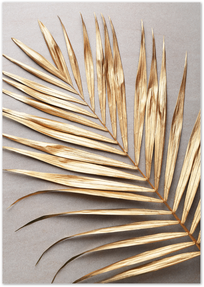 Posterux© | Golden Palm Leaf – Botanical Art Poster