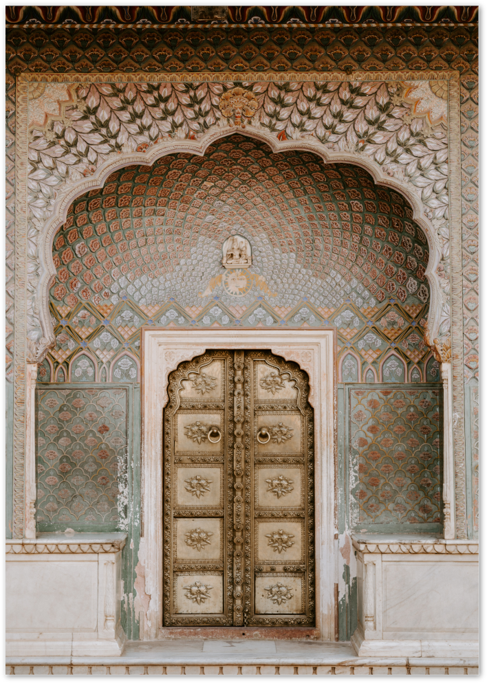 Posterux© | Indian Palace Door Poster – Opulent Architectural Photography