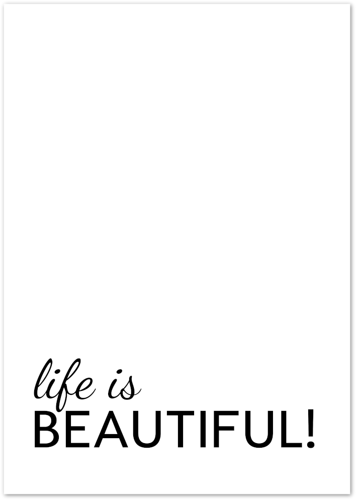 Posterux© | Life Is Beautiful – Elegant Typography Poster