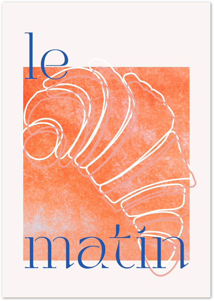 Posterux© | French Croissant Poster – Elegant Minimalist Kitchen Art