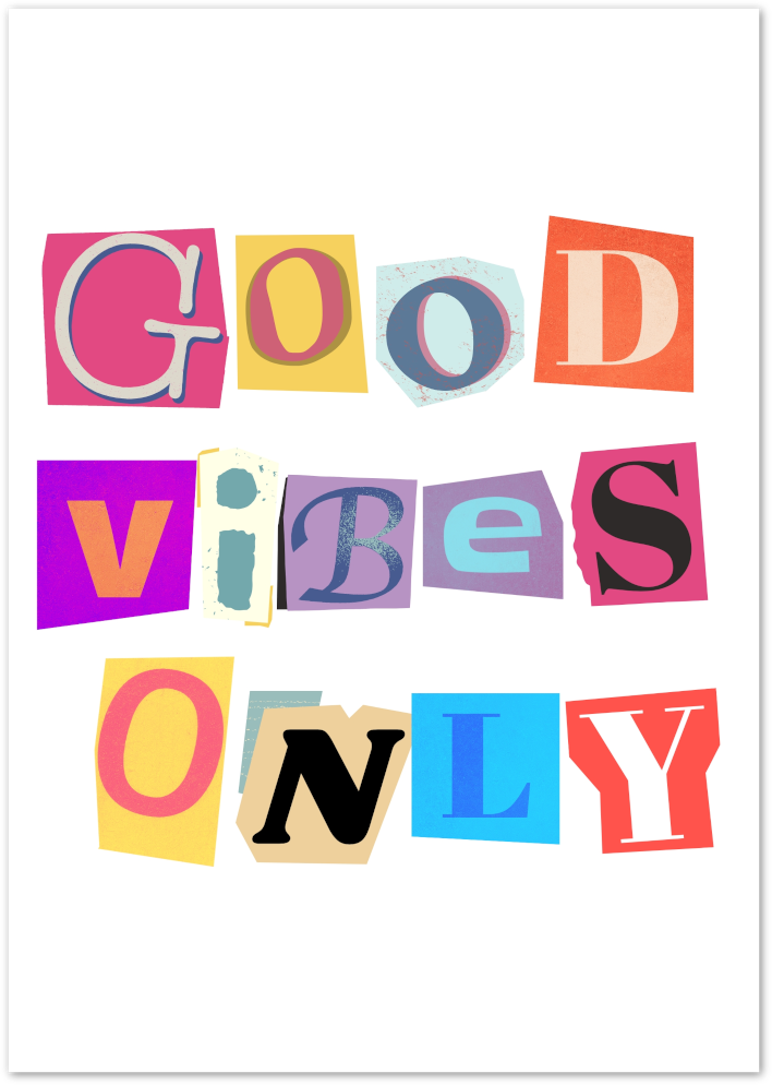 Posterux© | Good Vibes Only Poster – Colorful Positive Wall Art