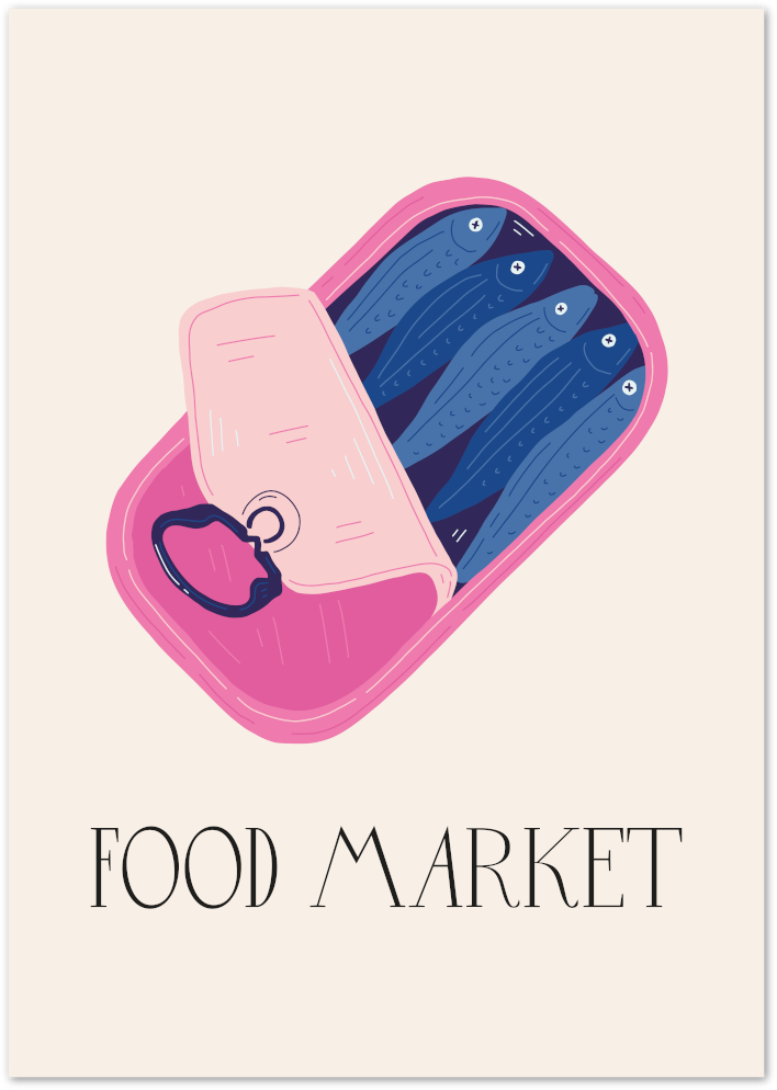 Posterux© | Food Market Sardine Can Poster – Modern Pop Art Print