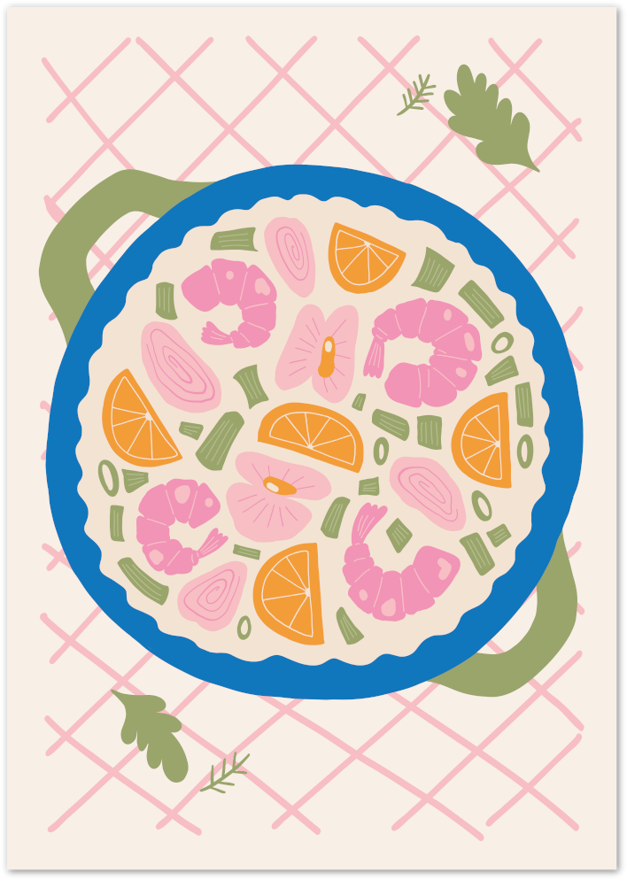 Posterux© | Seafood Paella Poster – Vibrant Spanish Kitchen Art