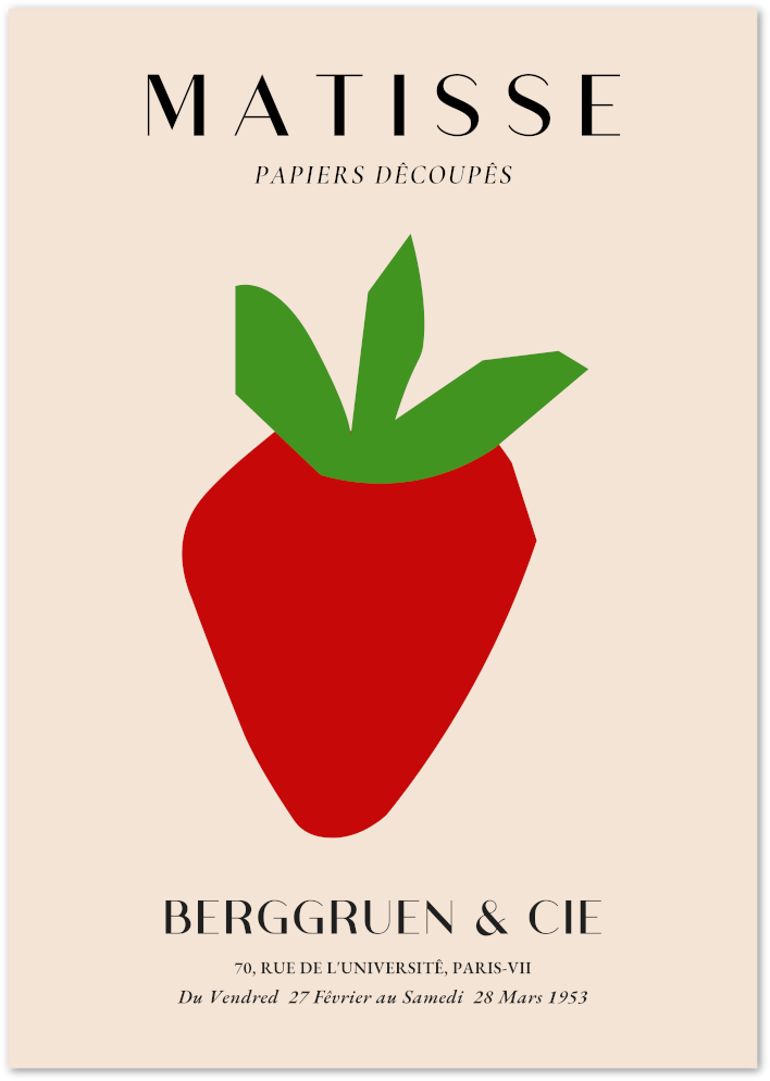 Posterux© | Matisse Strawberry Poster – Playful Modern Art Print