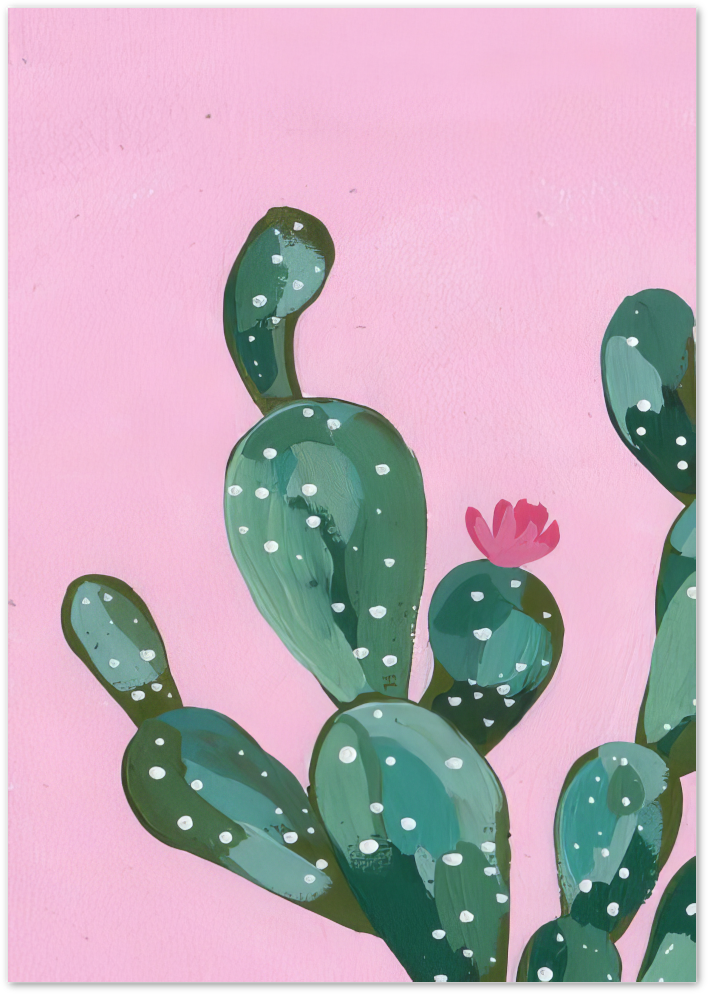 Posterux© | Cactus Bloom Poster – Modern Botanical Wall Art