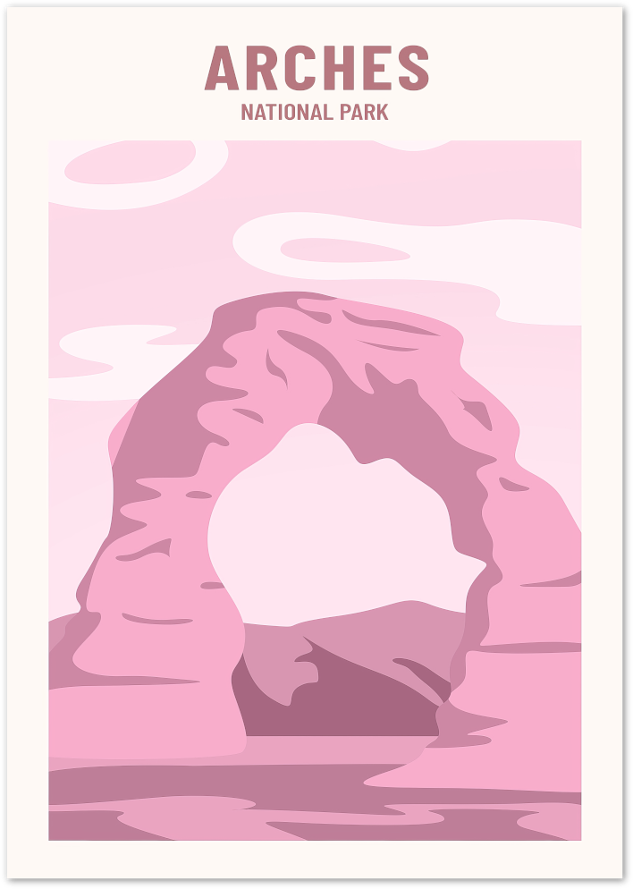 Posterux© | Arches National Park Poster – Minimalist Nature Wall Art