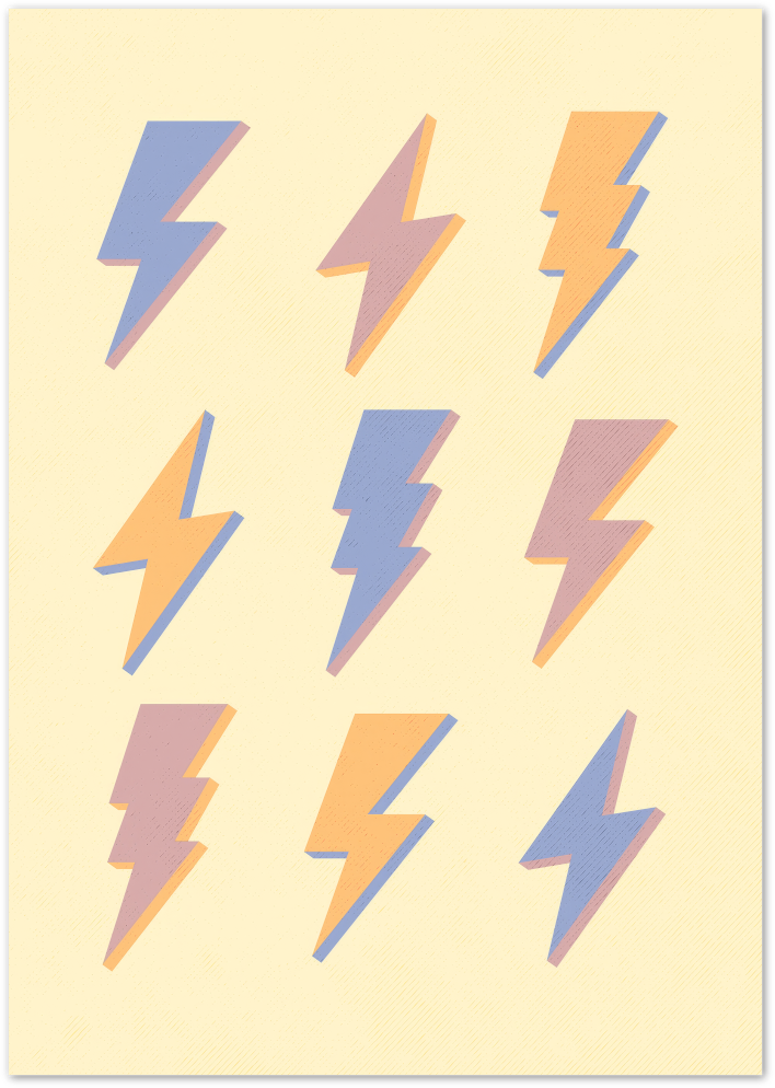Posterux© | Lightning Bolt Poster – Retro Pop Art Print