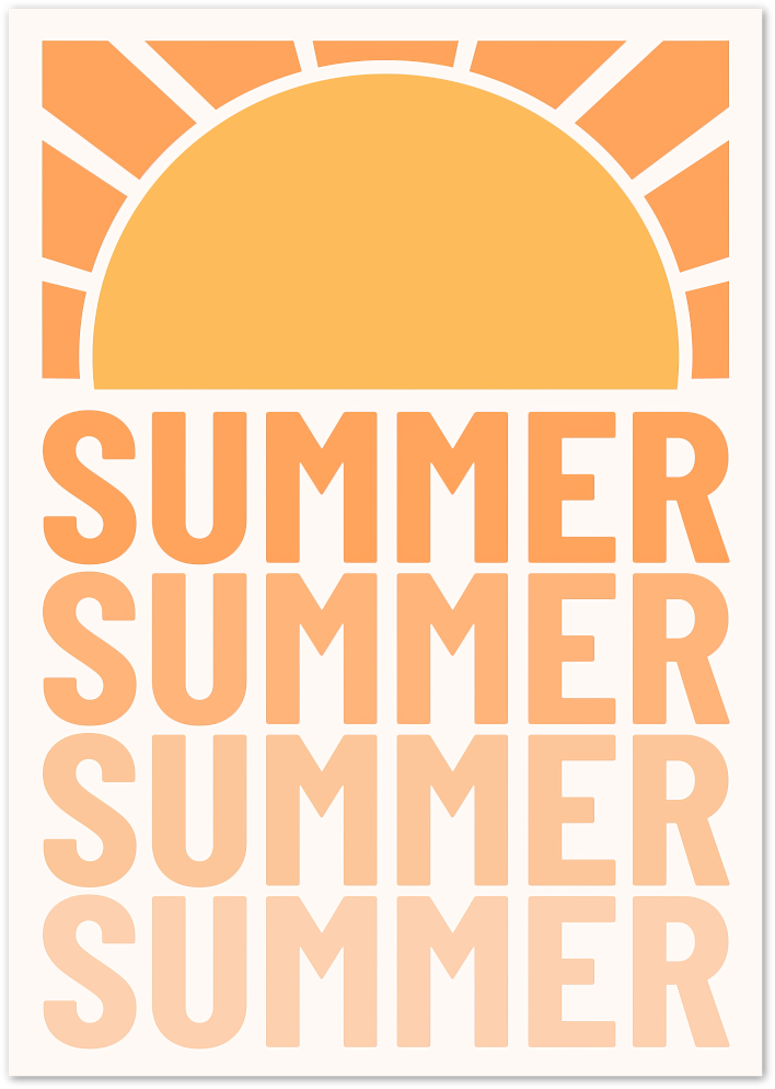 Posterux© | Summer Sun Retro Poster – Warm Vintage Wall Art