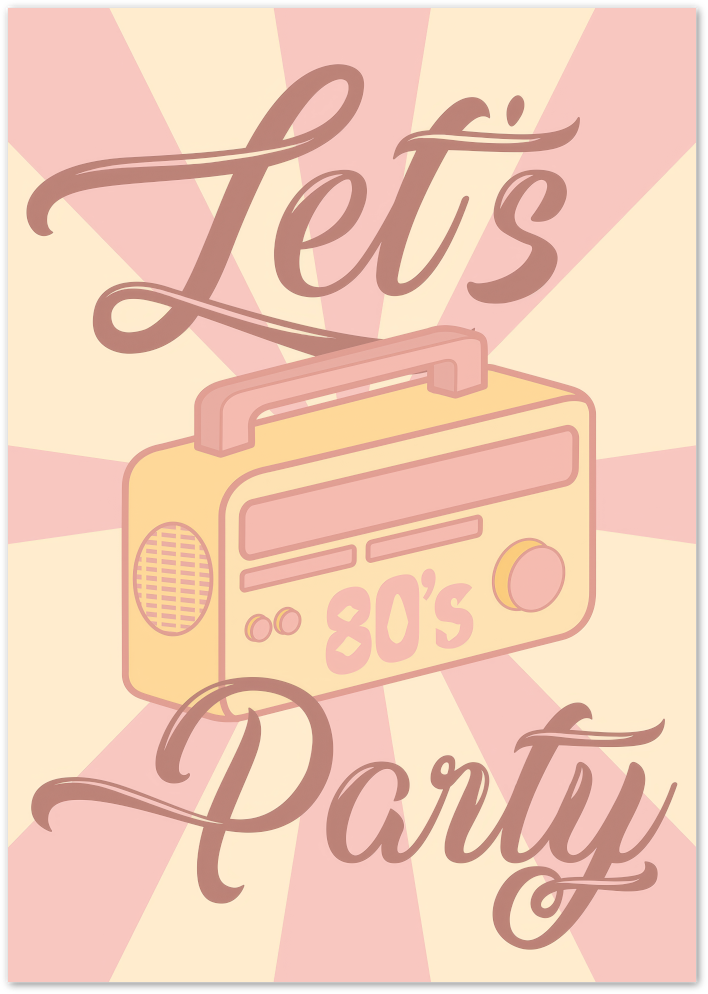 Posterux© | 80s Party Poster – Retro Music Illustration
