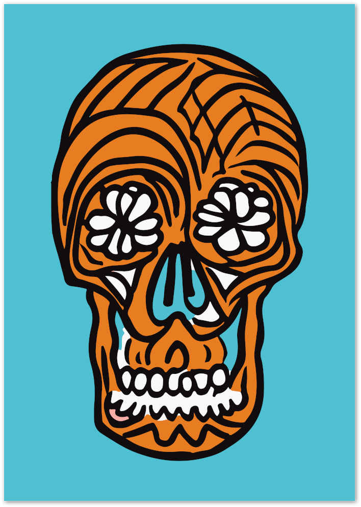 Posterux© | Day of the Dead Skull Poster – Bold Mexican Art