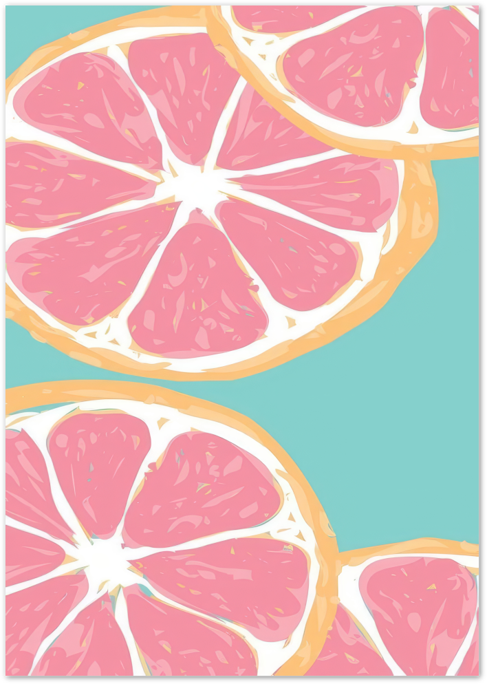 Posterux© | Grapefruit Slice Poster – Fresh & Modern Kitchen Art