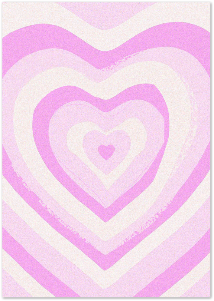 Posterux© | Pink Heart Layers Poster – Retro Love Art