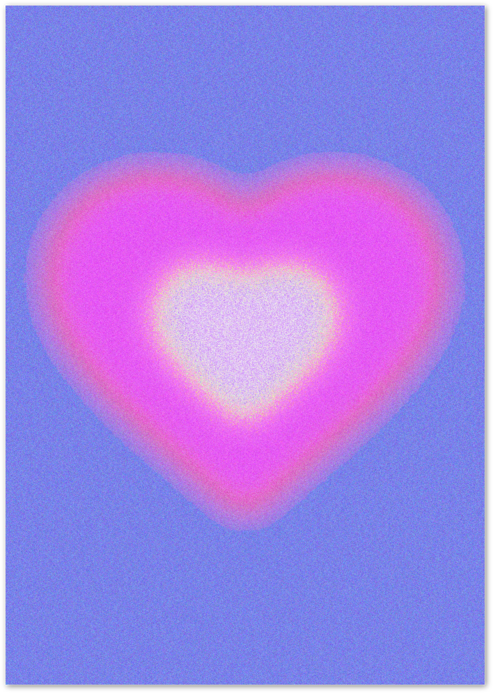 Posterux© | Glowing Heart Poster – Dreamy Pastel Aesthetic Art