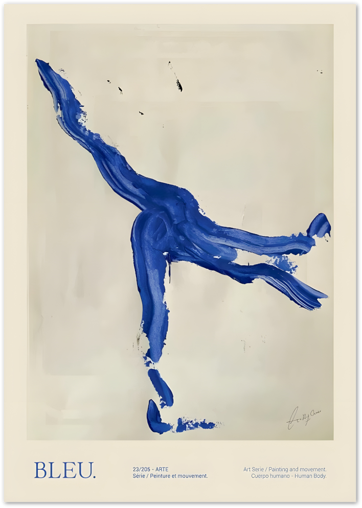 Posterux© | Bleu Abstract Movement Poster – Minimalist Art