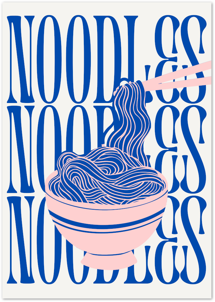 Posterux© | Noodles Poster – Modern Typography Wall Art