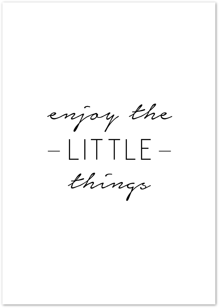 Posterux© | Enjoy the Little Things – Elegant Handwritten Quote Poster
