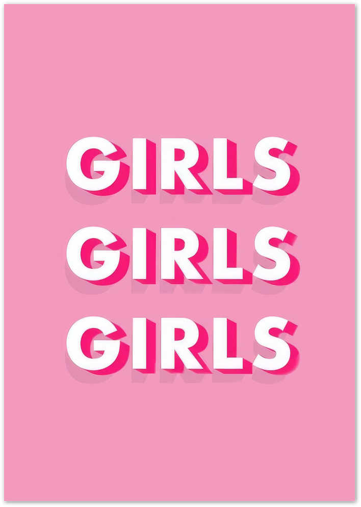 Posterux© | Girls Girls Girls Poster – Retro Pop Typography Art