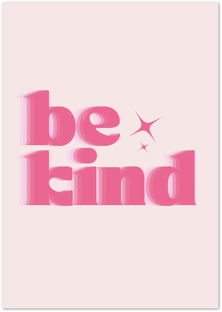 Posterux© | Be Kind Poster – Positive Typography Art