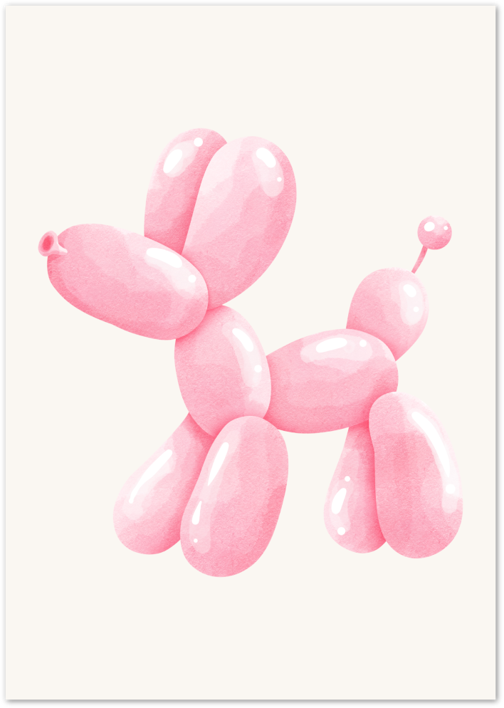 Posterux© | Pink Balloon Dog Poster – Playful Pop Art Print