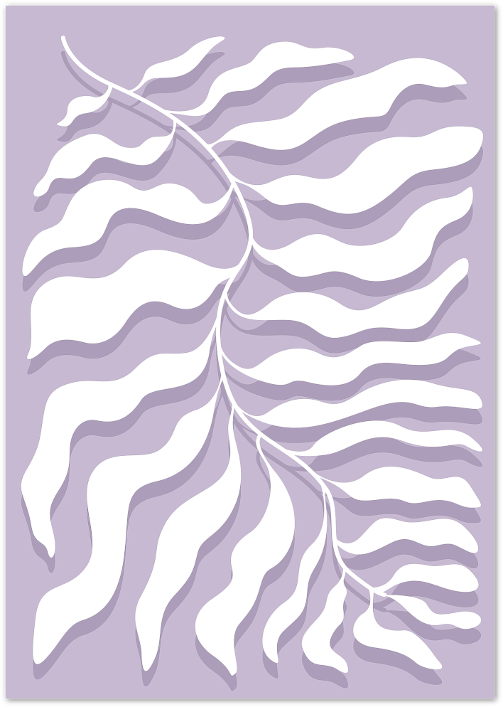 Posterux© | Lavender Leaf Poster – Minimal Abstract Botanical Art