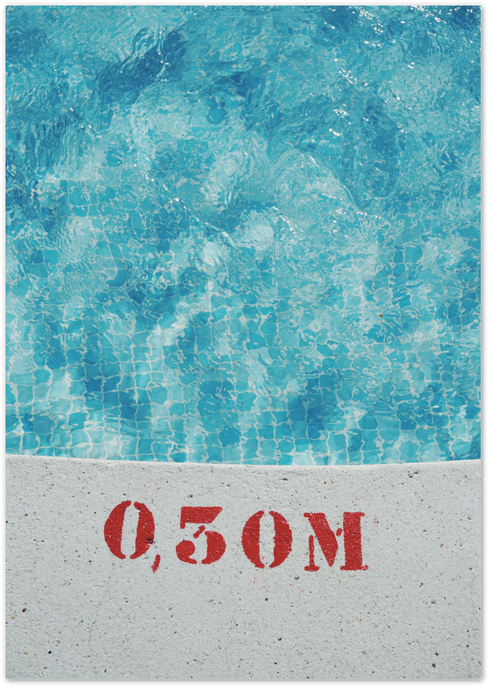 Posterux© | Swimming Pool Depth Poster – Minimal Summer Photography Print