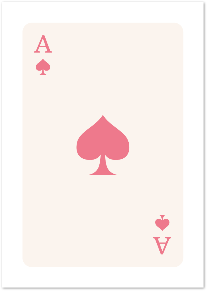 Posterux© | Pink Ace of Spades Poster – Minimal Playing Card Print