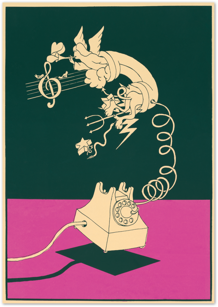 Posterux© | Surreal Phone Poster – Retro Abstract Line Art Print