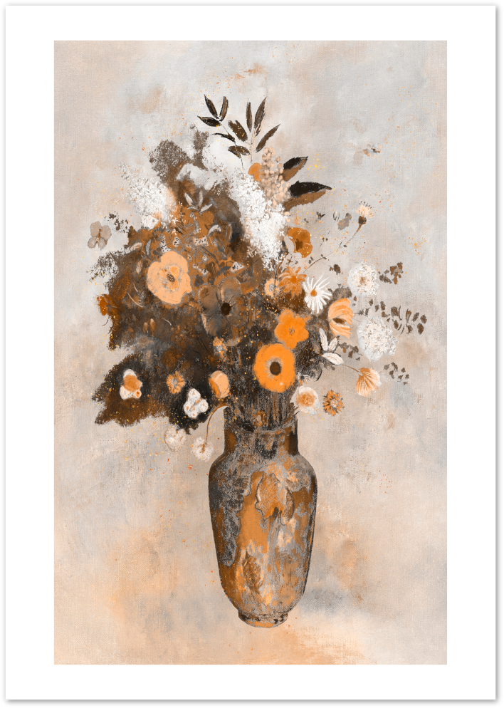 Posterux© | Earthy Bouquet Poster – Vintage Style Floral Painting Print