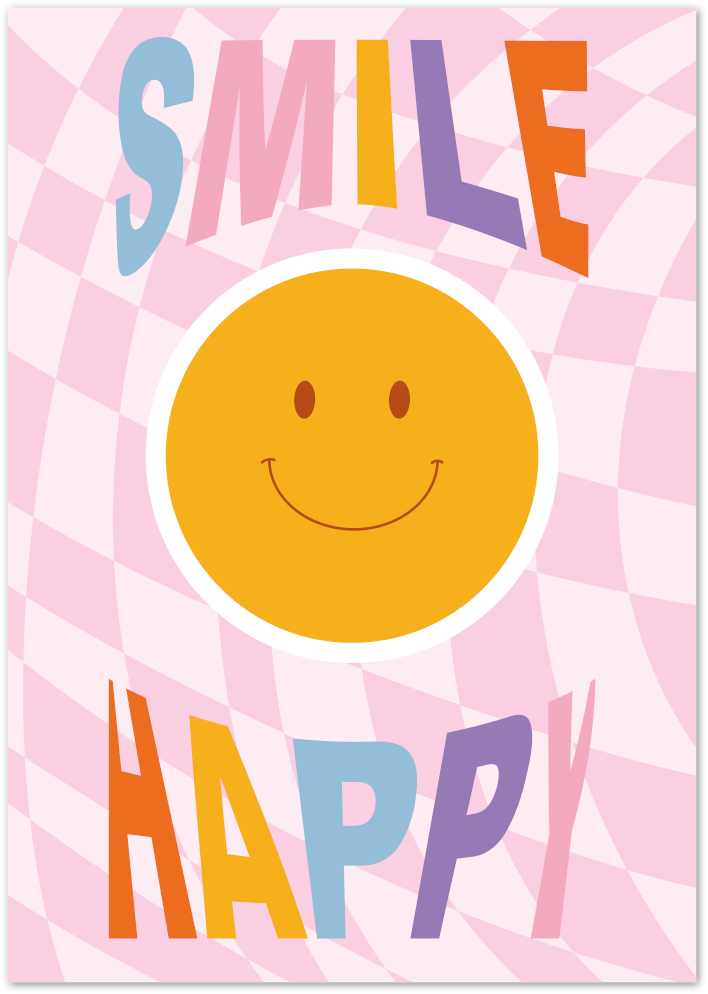 Posterux© | Smile Happy Poster – Colorful Retro Smiley Print