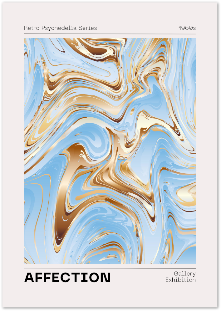 Posterux© | Affection Poster – Psychedelic Blue Marble Wall Art