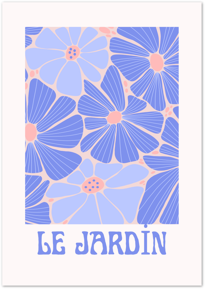 Posterux© | Le Jardin Poster – Purple & Pink Floral Art Print