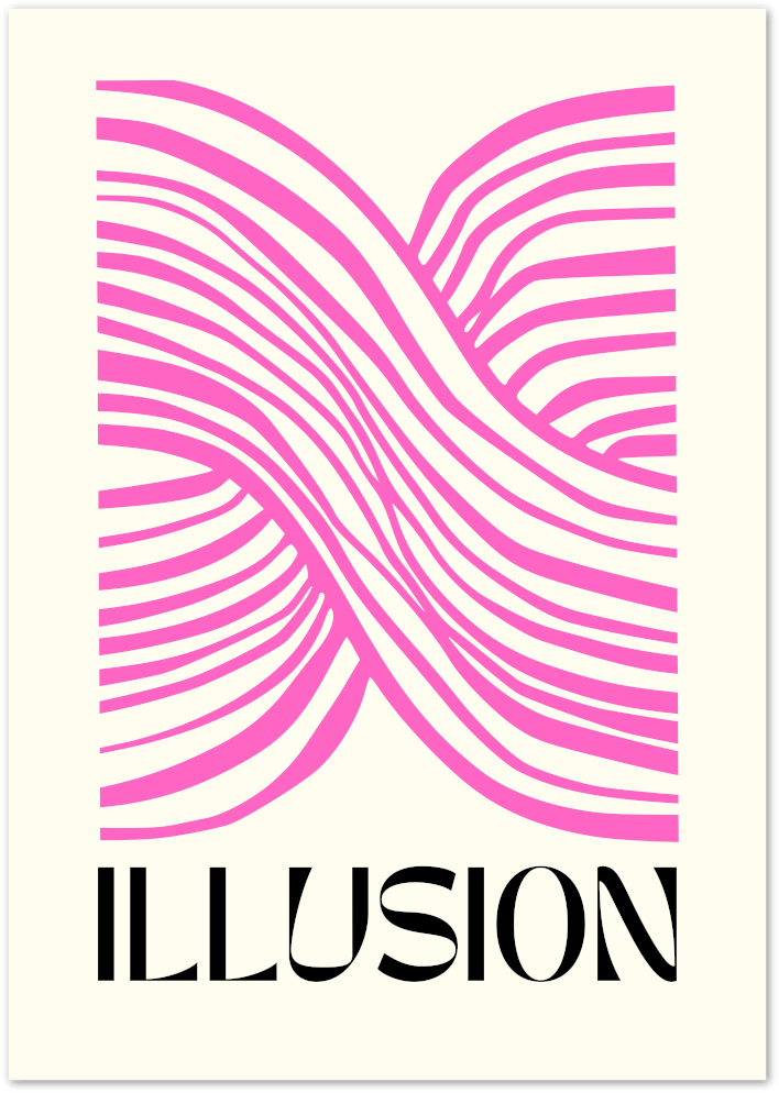 Posterux© | Illusion Poster – Pink Optical Art Print