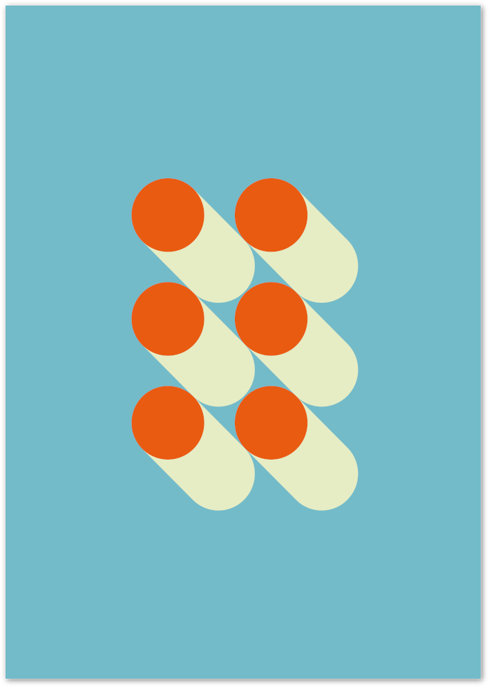 Posterux© | Retro Abstract Circles Poster – Minimal Geometric Art Print
