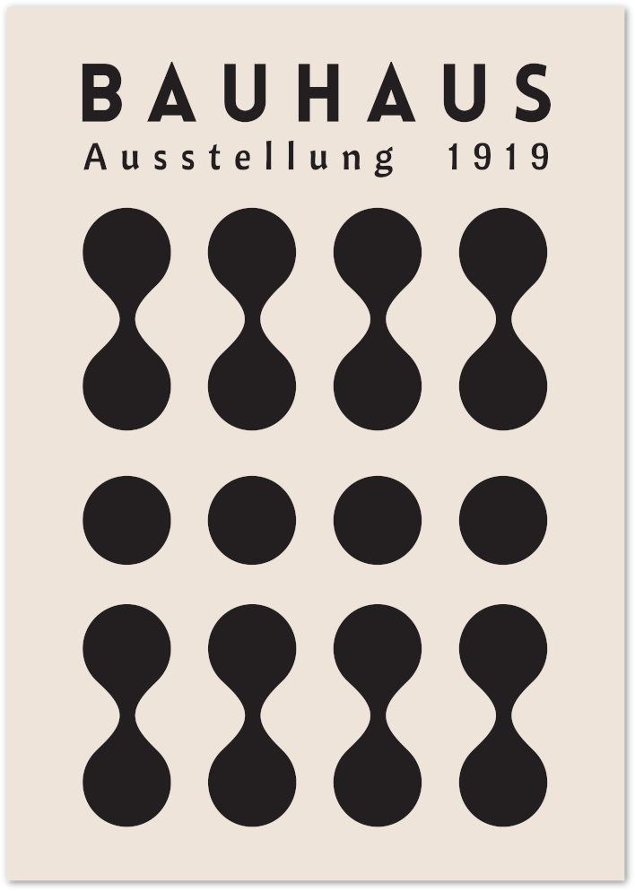 Posterux© | Bauhaus Dots Poster – Minimalist German Exhibition Wall Art