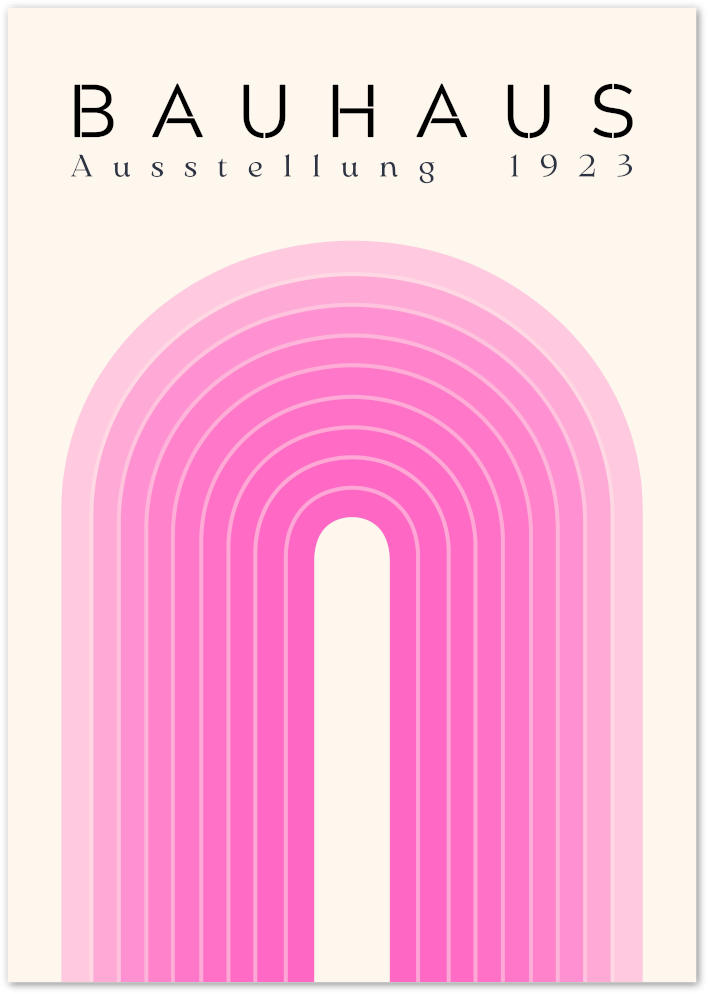 Posterux© | Bauhaus Arch Poster – Pink Gradient Exhibition Print