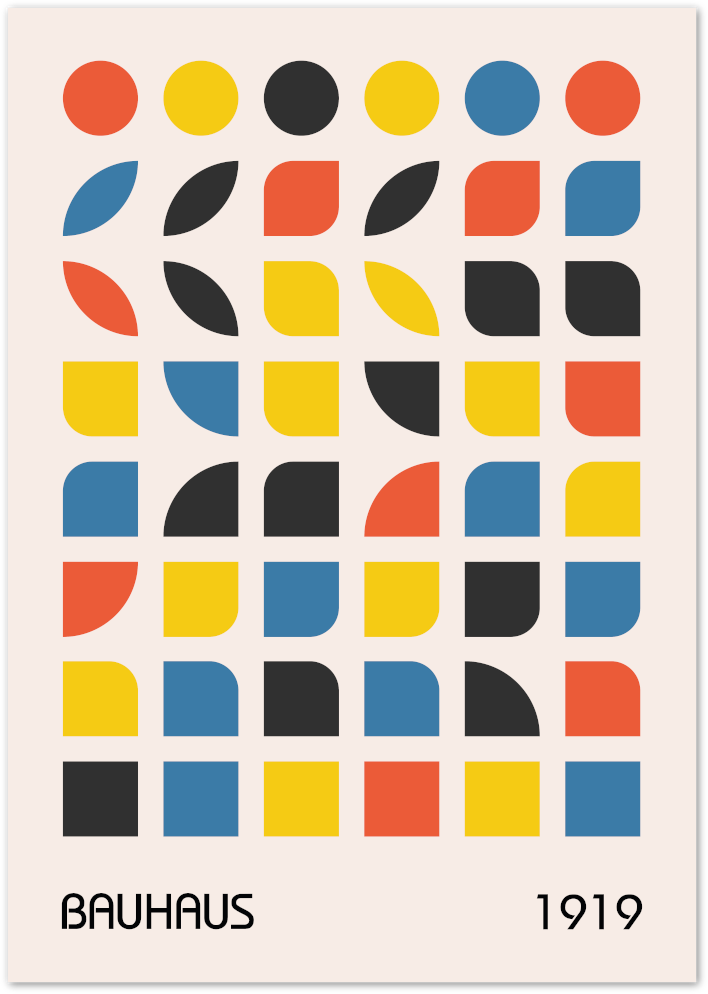Posterux© | Bauhaus Geometry Poster – Colorful Modernist Design Print