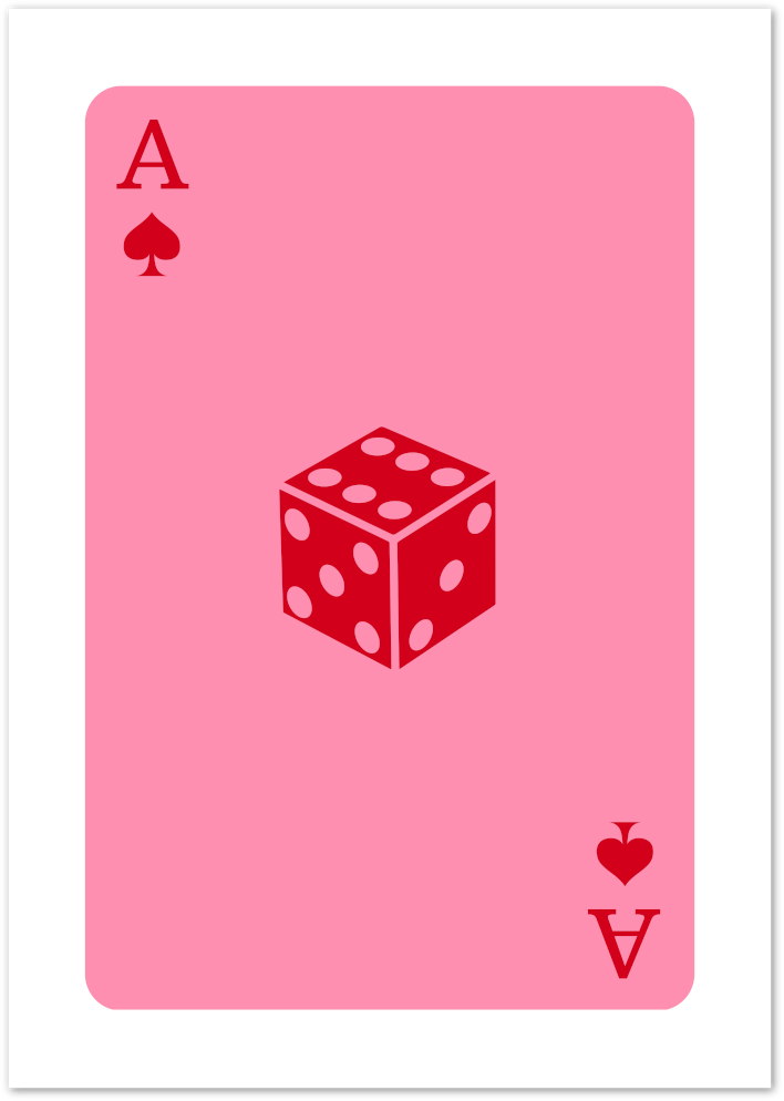 Posterux© | Ace of Spades Poster – Bold Pink Playing Card Wall Art