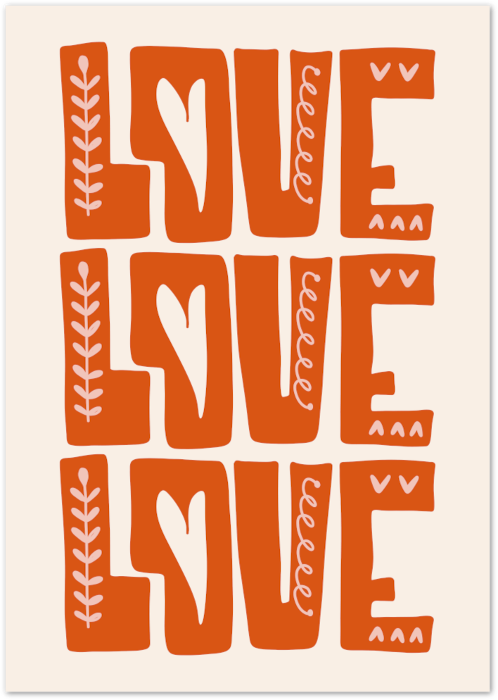 Posterux© | Love Typography Poster – Bold Retro Wall Art