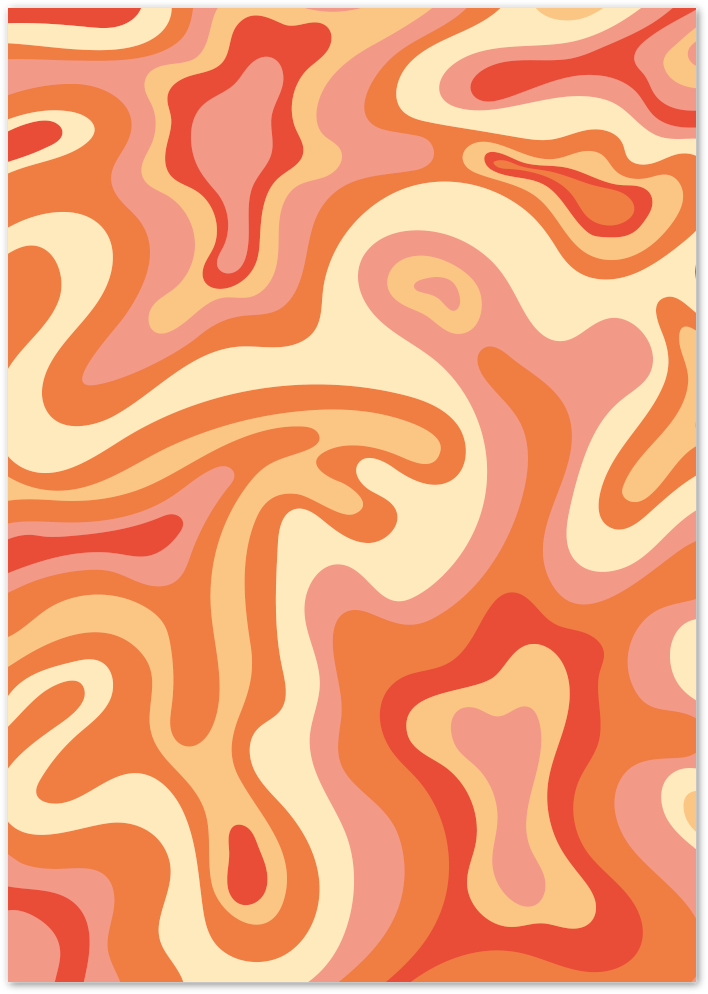 Posterux© | Abstract Lava Swirl Poster – Retro 70s Psychedelic Wall Art